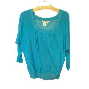 Hanna‎ & Gracie Turquoise Sweater with Dolman Sleeves Women’s Small NWT